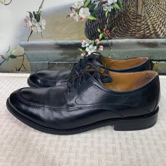 Mens Bostonian Genuine Leather Oxford Dress Shoes 9.5 M Black - Picture 2 of 9